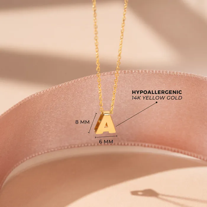 Womens Necklaces Necklaces 14k Gold Extra Small Letter Womens PendantNecklace