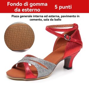 Ballo | Scarpe Daallo Argentate Con Taccoasso Dance 4558  |  Donna Ballo Ballo