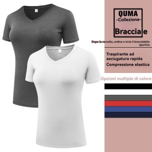 T-Shirt | T-Shirt Nera Con Collo A V Tech Ssv Solid  |  Donna Abbigliamento Donna